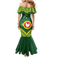 Manu'a Flag Day Mermaid Dress Polynesian Pattern National Color Proud