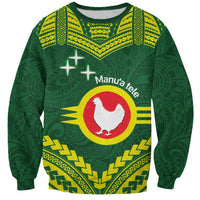 Manu'a Flag Day Sweatshirt Polynesian Pattern National Color Proud LT14 Unisex Green - Polynesian Pride