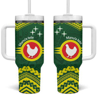 Manu'a Flag Day Tumbler With Handle Polynesian Pattern National Color Proud