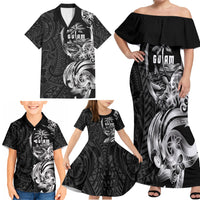 Attelong Guam Chamorro Family Matching Off Shoulder Maxi Dress and Hawaiian Shirt Guahan Seal Tattoo LT14 - Polynesian Pride