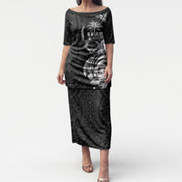 Attelong Guam Chamorro Puletasi Guahan Seal Tattoo LT14 Long Dress Black - Polynesian Pride