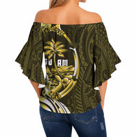 Amariyu Guam Chamorro Off Shoulder Wrap Waist Top Guahan Seal Tattoo LT14 - Polynesian Pride