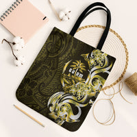 Amariyu Guam Chamorro Tote Bag Guahan Seal Tattoo LT14 Black Strap One Size Yellow - Polynesian Pride