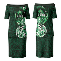 Betde Guam Chamorro Couples Matching Puletasi and Long Sleeve Button Shirt Guahan Seal Tattoo LT14 - Polynesian Pride