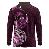 Kulot Di Rosa Guam Chamorro Long Sleeve Polo Shirt Guahan Seal Tattoo LT14 - Polynesian Pride