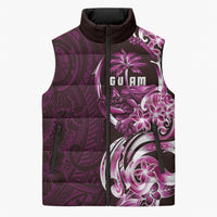 Kulot Di Rosa Guam Chamorro Sleeveless Puffer Jacket Guahan Seal Tattoo LT14 Unisex Pink - Polynesian Pride