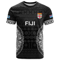Fiji Rugby T Shirt 2023 Fijian Tapa Pattern World Cup Black LT14 Black - Polynesian Pride