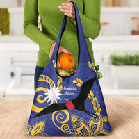 Nauru Angam Day Grocery Bag Naoero Frigate Bird Polynesian Pattern