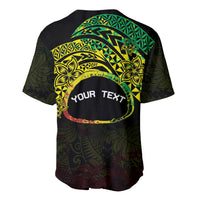 Personalised Nukuoro Atoll Baseball Jersey Polynesian Tattoo Curves Reggae Version