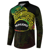 Personalised Nukuoro Atoll Button Sweatshirt Polynesian Tattoo Curves Reggae Version LT14 - Polynesian Pride