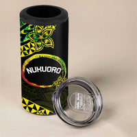 Personalised Nukuoro Atoll 4 in 1 Can Cooler Tumbler Polynesian Tattoo Curves Reggae Version