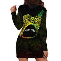 Personalised Nukuoro Atoll Hoodie Dress Polynesian Tattoo Curves Reggae Version LT14 - Polynesian Pride