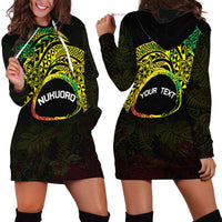 Personalised Nukuoro Atoll Hoodie Dress Polynesian Tattoo Curves Reggae Version LT14 - Polynesian Pride
