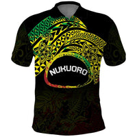 Personalised Nukuoro Atoll Polo Shirt Polynesian Tattoo Curves Reggae Version