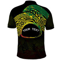 Personalised Nukuoro Atoll Polo Shirt Polynesian Tattoo Curves Reggae Version