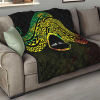 Personalised Nukuoro Atoll Quilt Polynesian Tattoo Curves Reggae Version