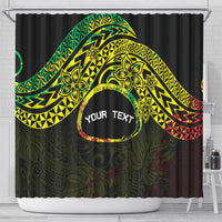 Personalised Nukuoro Atoll Shower Curtain Polynesian Tattoo Curves Reggae Version LT14 - Polynesian Pride