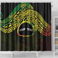 Personalised Nukuoro Atoll Shower Curtain Polynesian Tattoo Curves Reggae Version LT14 - Polynesian Pride