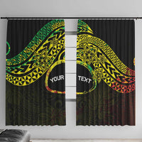 Personalised Nukuoro Atoll Window Curtain Polynesian Tattoo Curves Reggae Version LT14 With Hooks Reggae - Polynesian Pride