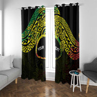 Personalised Nukuoro Atoll Window Curtain Polynesian Tattoo Curves Reggae Version LT14 With Grommets Reggae - Polynesian Pride