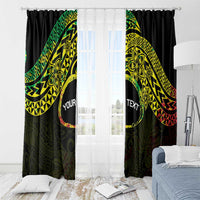 Personalised Nukuoro Atoll Window Curtain Polynesian Tattoo Curves Reggae Version LT14 - Polynesian Pride