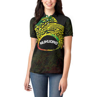 Personalised Nukuoro Atoll Women Polo Shirt Polynesian Tattoo Curves Reggae Version