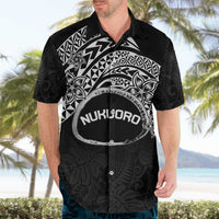 Personalised Pohnpei Nukuoro Micronesia Hawaiian Shirt Polynesian Tattoo Curves Black Version