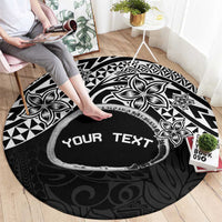 Personalised Pohnpei Nukuoro Micronesia Round Carpet Polynesian Tattoo Curves Black Version