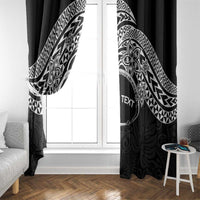 Personalised Pohnpei Nukuoro Micronesia Window Curtain Polynesian Tattoo Curves Black Version