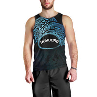 Personalised Pohnpei Nukuoro Micronesia Men Tank Top Polynesian Tattoo Curves Blue Version