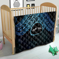 Personalised Pohnpei Nukuoro Micronesia Quilt Polynesian Tattoo Curves Blue Version