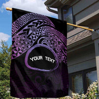 Personalised Pohnpei Nukuoro Micronesia Garden Flag Polynesian Tattoo Curves Purple Version