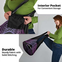 Personalised Pohnpei Nukuoro Micronesia Grocery Bag Polynesian Tattoo Curves Purple Version