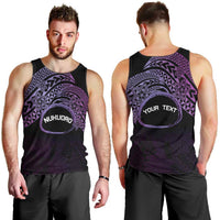 Personalised Pohnpei Nukuoro Micronesia Men Tank Top Polynesian Tattoo Curves Purple Version