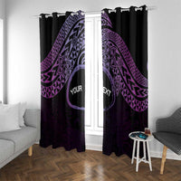 Personalised Pohnpei Nukuoro Micronesia Window Curtain Polynesian Tattoo Curves Purple Version
