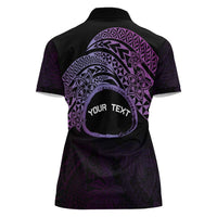 Personalised Pohnpei Nukuoro Micronesia Women Polo Shirt Polynesian Tattoo Curves Purple Version
