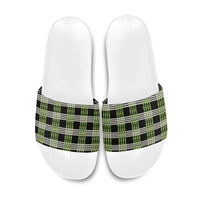Aloha Hawaii Pakalana Pikake Lei Slide Sandals Palaka Inspired Hawaiian-plaid Black