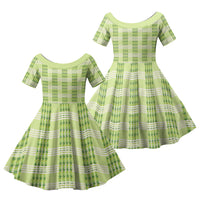 Aloha Hawaii Pakalana Pikake Lei Family Matching Tank Maxi Dress and Hawaiian Shirt Palaka Inspired Hawaiian-plaid Pastel Green