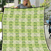 Aloha Hawaii Pakalana Pikake Lei Quilt Palaka Inspired Hawaiian-plaid Pastel Green