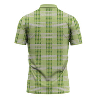Aloha Hawaii Pakalana Pikake Lei Zipper Polo Shirt Palaka Inspired Hawaiian-plaid Pastel Green