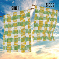 Aloha Hawaii Ilima Maile Lei Garden Flag Palaka Inspired Hawaiian-plaid White LT14 - Polynesian Pride
