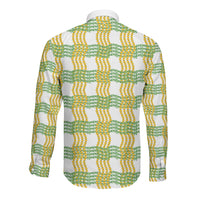 Aloha Hawaii Ilima Maile Lei Long Sleeve Button Shirt Palaka Inspired Hawaiian-plaid White LT14 - Polynesian Pride