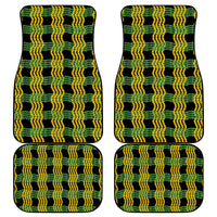 Aloha Hawaii Ilima Maile Lei Car Mats Palaka Inspired Hawaiian-plaid Black