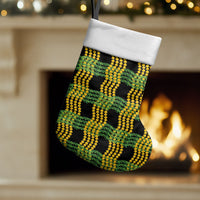 Aloha Hawaii Ilima Maile Lei Christmas Stocking Palaka Inspired Hawaiian-plaid Black LT14 Set of 2 Black - Polynesian Pride