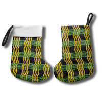 Aloha Hawaii Ilima Maile Lei Christmas Stocking Palaka Inspired Hawaiian-plaid Black LT14 - Polynesian Pride