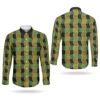 Aloha Hawaii Ilima Maile Lei Couples Matching Mermaid Dress and Long Sleeve Button Shirt Palaka Inspired Hawaiian-plaid Black