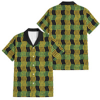 Aloha Hawaii Ilima Maile Lei Family Matching Off Shoulder Maxi Dress and Hawaiian Shirt Palaka Inspired Hawaiian-plaid Black