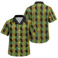 Aloha Hawaii Ilima Maile Lei Family Matching Off Shoulder Short Dress and Hawaiian Shirt Palaka Inspired Hawaiian-plaid Black