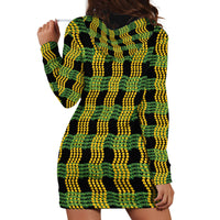 Aloha Hawaii Ilima Maile Lei Hoodie Dress Palaka Inspired Hawaiian-plaid Black LT14 - Polynesian Pride