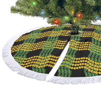 Aloha Hawaii Ilima Maile Lei Tree Skirt Palaka Inspired Hawaiian-plaid Black